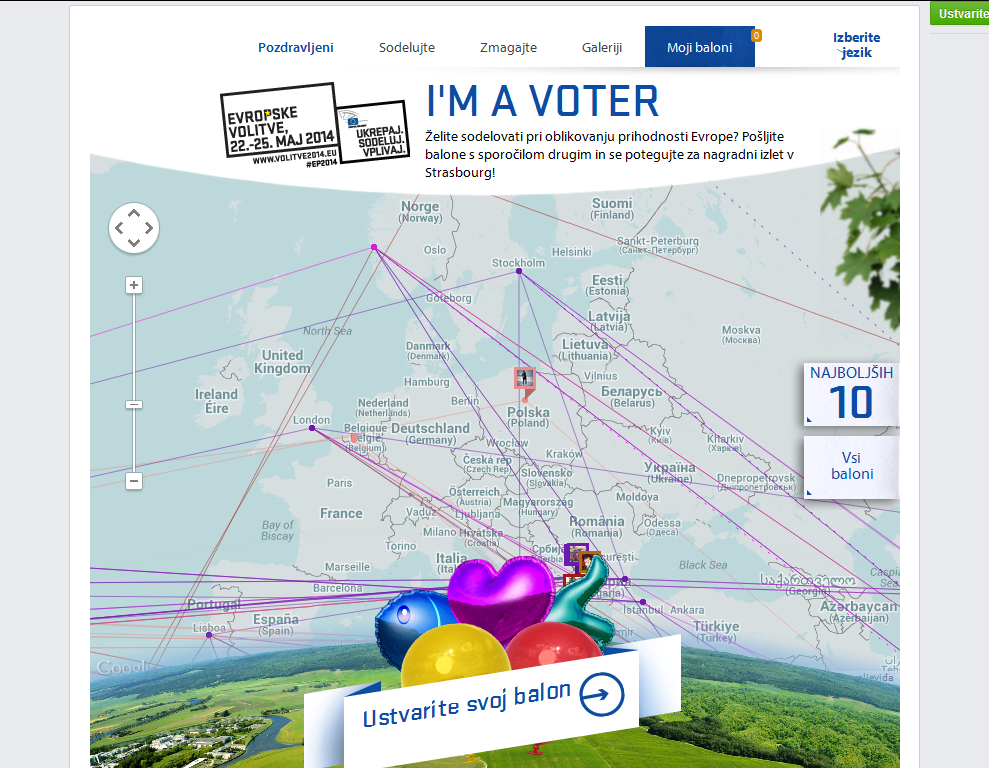 Facebook aplikacija I’m a voter - Evropski parlament