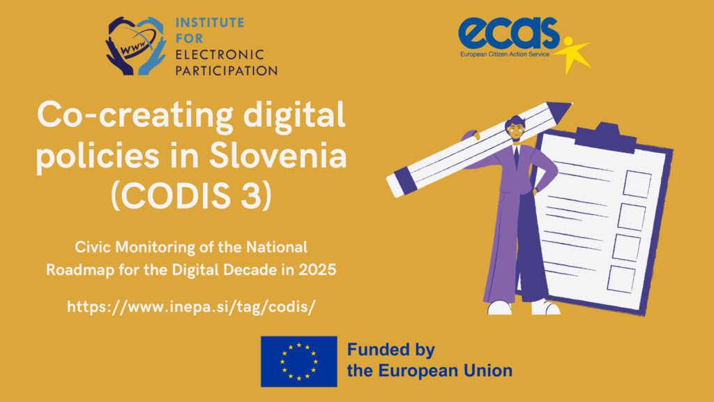 Co-creating digital policies in Slovenia Phase III (CODIS 3) web banner